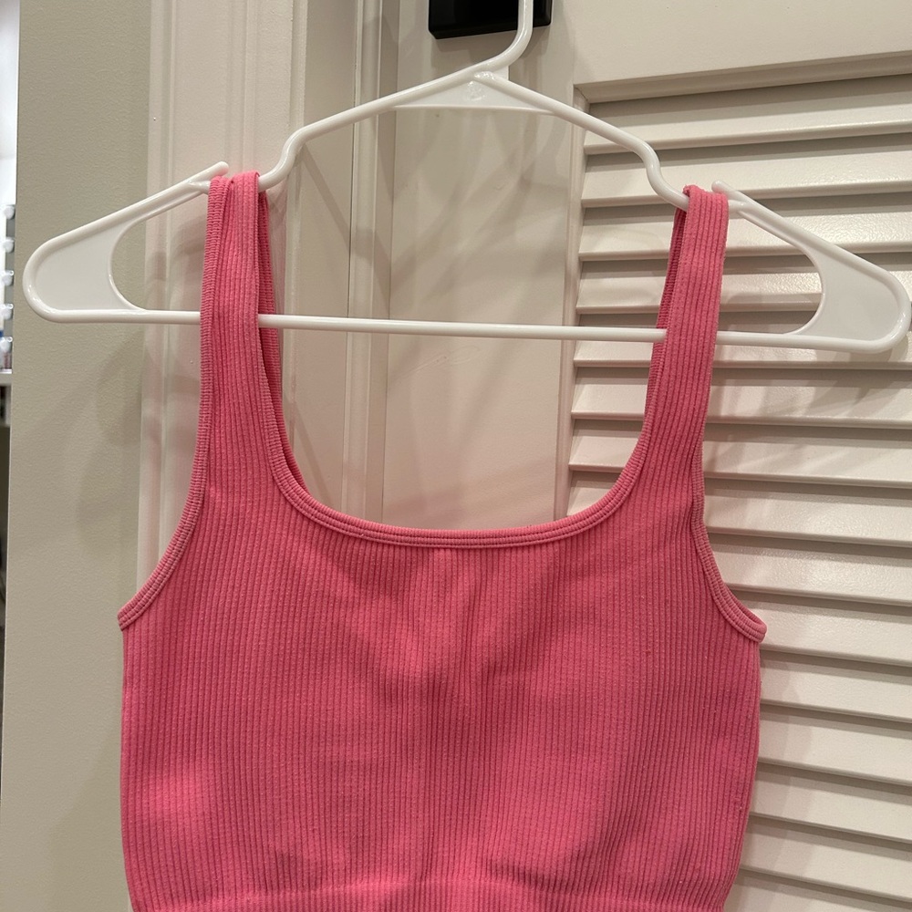 Pink Ribbed Zara Tank Top